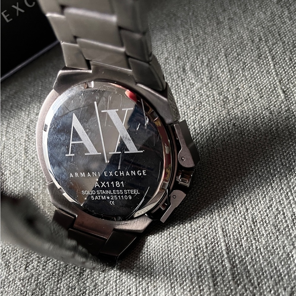Armani Exchange Chronograph Grey Dial Stainless Steel Mens Watch - Picture 5 of 5